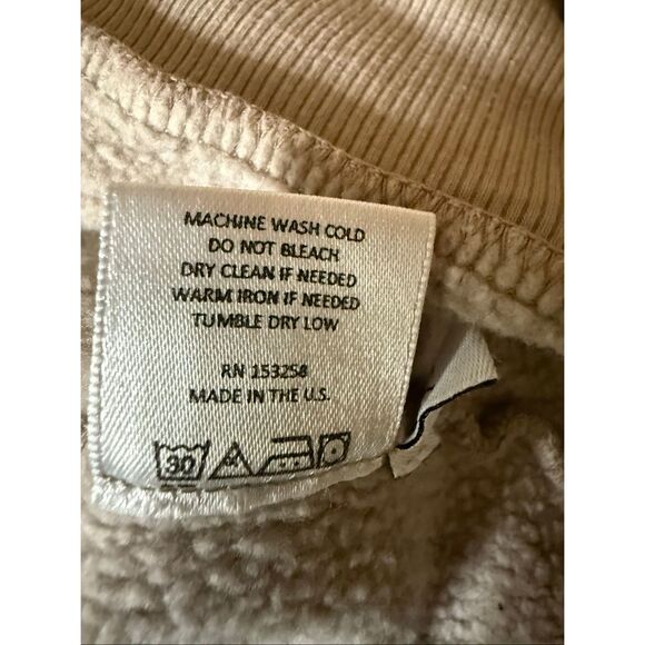 SPRWMN Women's Crew Neck Long Sleeve Fleece Lined Pullover Sweatshirt Tan XL - Picture 7 of 10